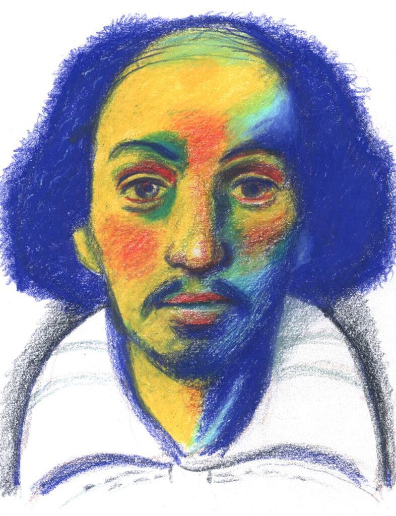 A colourful drawing of a man.