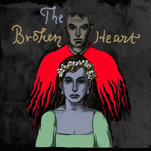 The Broken Heart Logo. A man stands in front of a woman.