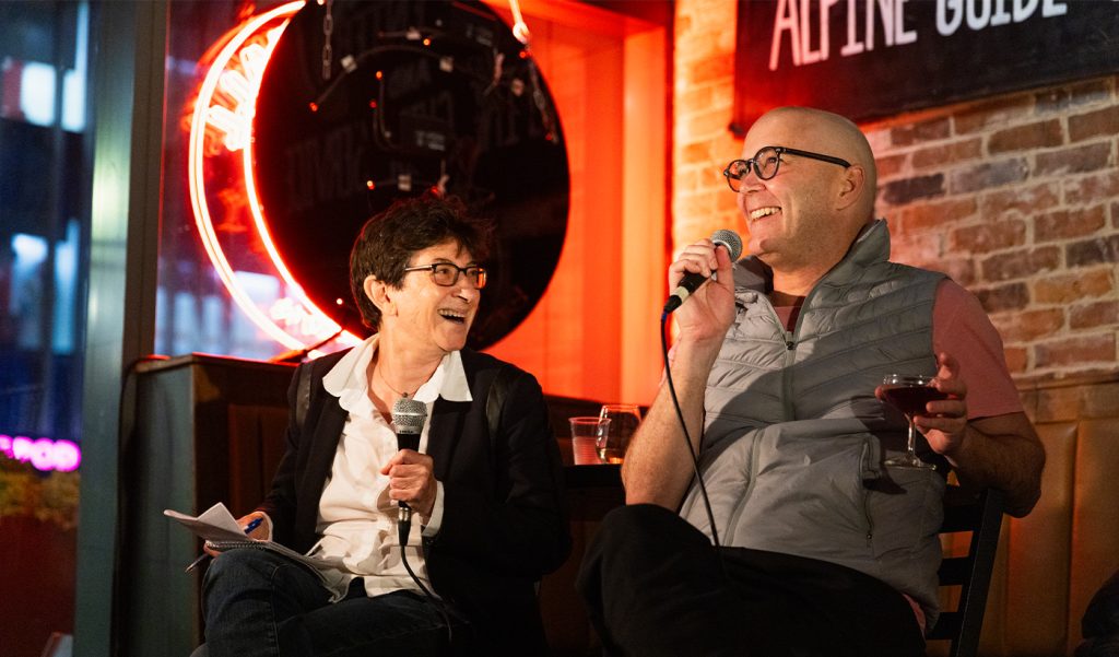 PROSPEROUS FOOLS New Deal night. Alisa Solomon and Taylor Mac. Photo by Travis Emery Hackett.